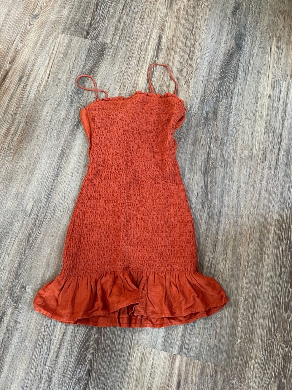 Abercrombie & Fitch Rust Orange Smocked Top